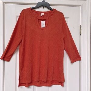 Orange Top with 3/4 Sleeve , Womens Size L, New with Tags!